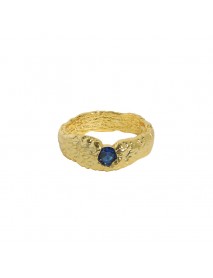 Fashion Blue CZ Irregualr 925 Sterling Silver Ring
