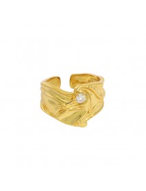 Fashion CZ Flowing River 925 Sterling Silver Adjustable Ring