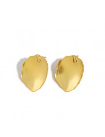 Simple Oval Leaves 925 Sterling Silver Stud Earrings