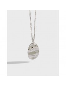 Geometry Irregular Ellipse 925 Sterling Silver Necklace