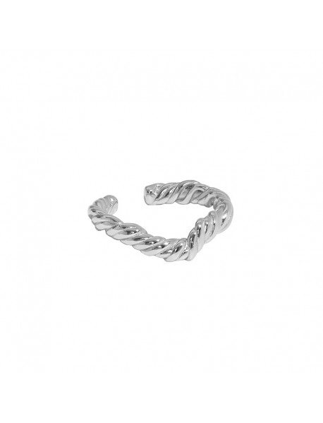 Minimalist Irregular Twisted 925 Sterling Silver Adjustable Ring