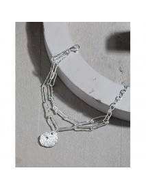 Office Double Layers Hollow Chain Lotus Leaf 925 Sterling Silver Bracelet