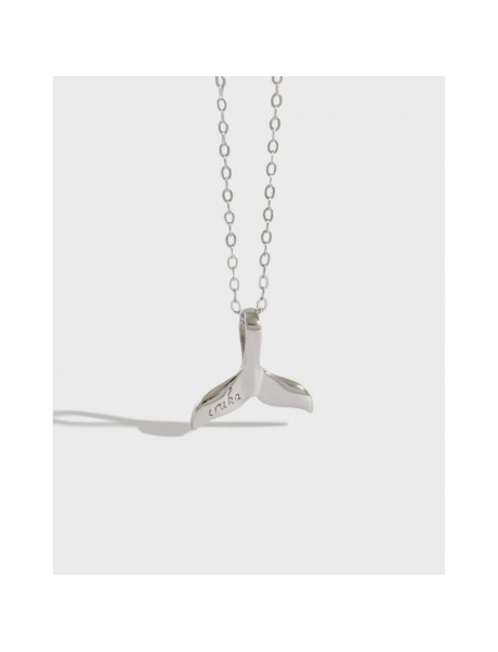 Gril Dolphin Tail 925 Sterling Silver Necklace