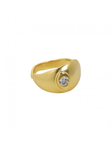 Graduation Devil's Eye CZ 925 Sterling Silver Adjustable Ring