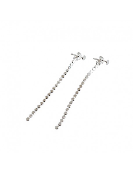 Elegant Flat Beads 925 Sterling Silver Dangling Earrings