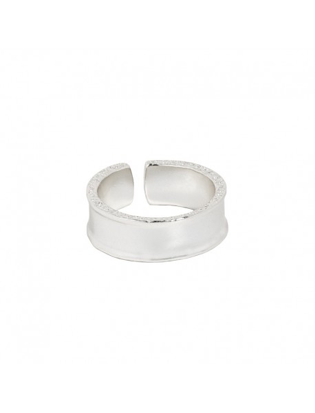 Minimalist Shining Border 925 Sterling Silver Adjustable Ring