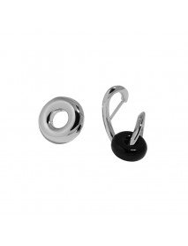 Asymmetry Geometry Natural Agate Circles 925 Sterling Silver Stud Earrings