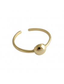 Simple Single Round Ball 925 Sterling Silver Adjustable Ring