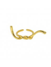 Friend's Knot Lines 925 Sterling Silver Adjustable Ring
