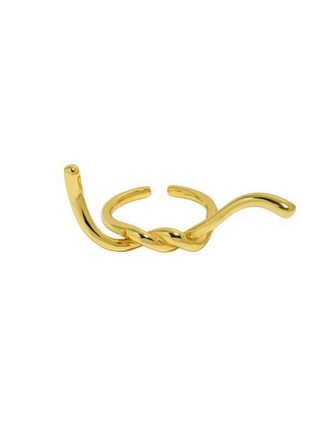 Friend's Knot Lines 925 Sterling Silver Adjustable Ring