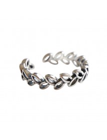 Vintage Hollow Leaves Branch 925 Sterling Silver Adjustable Ring