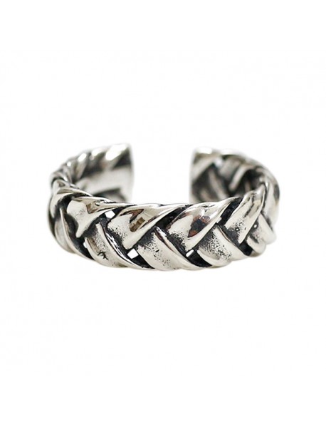 Vintage Twist Fashion 925 Sterling Silver Adjustable Ring