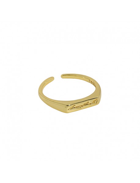 Casual Tulips Flower Geometry 925 Sterling Silver Adjustable Ring