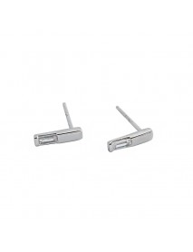 Geometry CZ Strip 925 Sterling Silver Stud Earrings