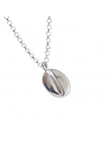 Simple Coffee Bean 925 Sterling Silver Necklace