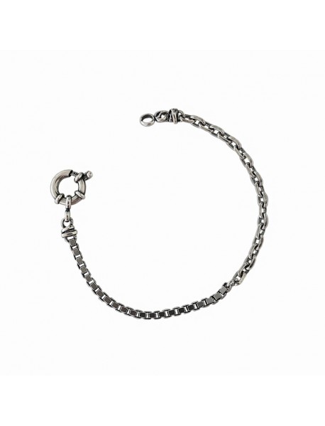 Vintage Asymmetry Box Chain 925 Sterling Silver Bracelet