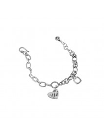 Vintage Love Inspired Teach Letters Chain 925 Sterling Silver Bracelet