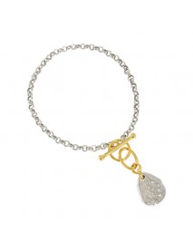 Fashion Curb Chain OT Shape 925 Sterling Silver Bracelet