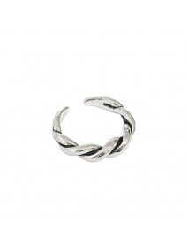 Casual Twisted Simple 925 Sterling Silver Adjustable Ring