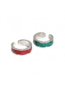 Geometry Epoxy Glittering River 925 Sterling Silver Adjustable Ring