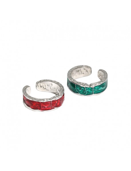 Geometry Epoxy Glittering River 925 Sterling Silver Adjustable Ring
