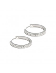 Casual Chain Pattern 925 Sterling Silver Huggie Hoop Earrings