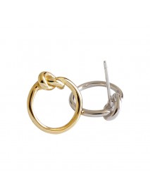 Simple Knot Circle 925 Sterling Silver Stud Earrings