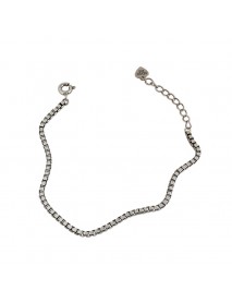 Vintage Box Chain Simple 925 Sterling Silver Bracelet