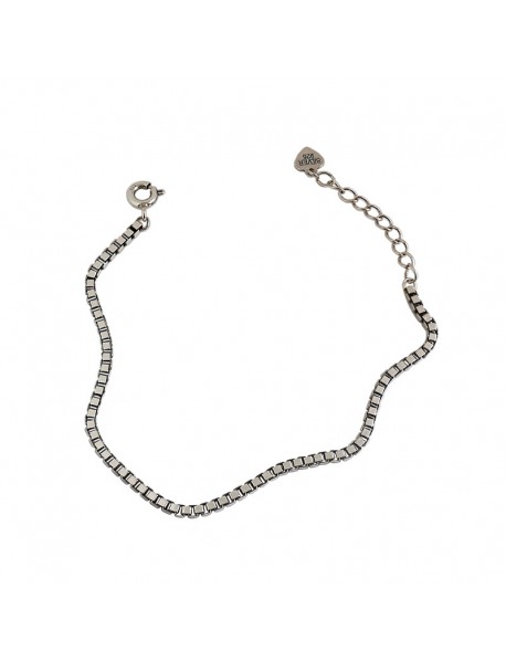 Vintage Box Chain Simple 925 Sterling Silver Bracelet