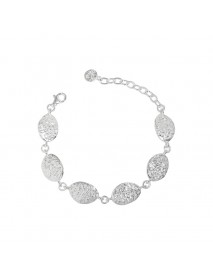 Geometry Irregular Leaves 925 Sterling Silver Bracelet