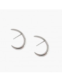 Graduation Letter C Shape 925 Sterling Silver Stud Earrings