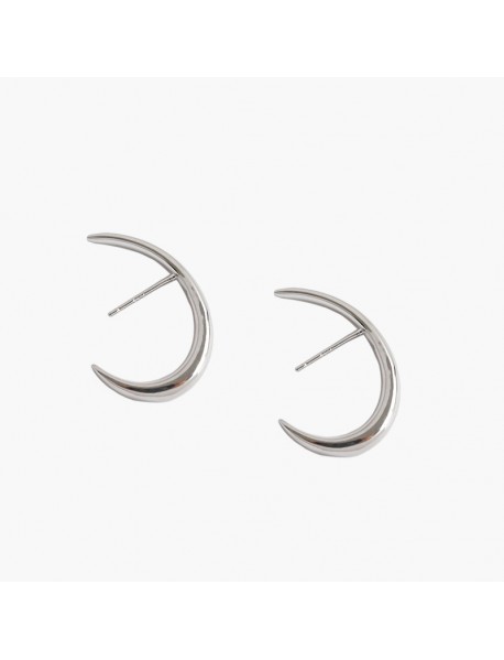 Graduation Letter C Shape 925 Sterling Silver Stud Earrings