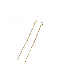 Asymmetry Geometry Triangle Tassels 925 Sterling Silver Thread Dangling Earrings
