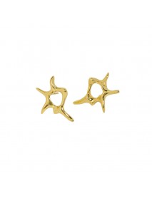 Casual Irregular Hollow Sun Shine 925 Sterling Silver Stud Earrings