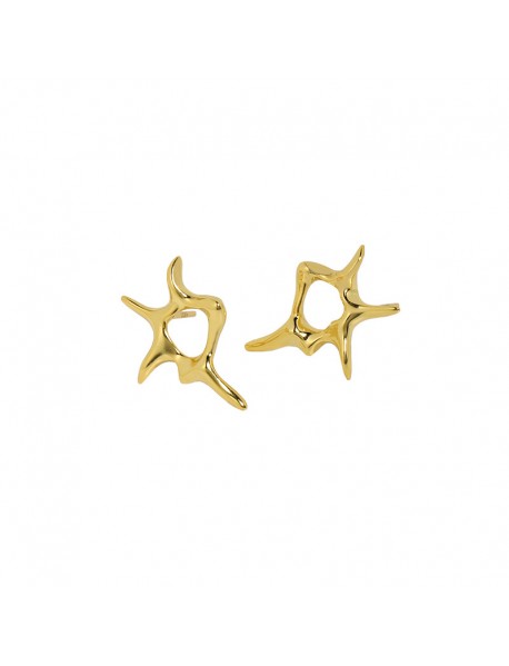 Casual Irregular Hollow Sun Shine 925 Sterling Silver Stud Earrings