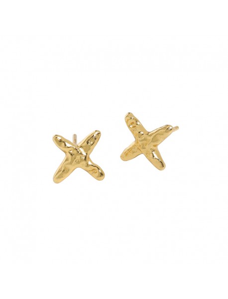 New Mini Irregular Cross 925 Sterling Silver Stud Earrings