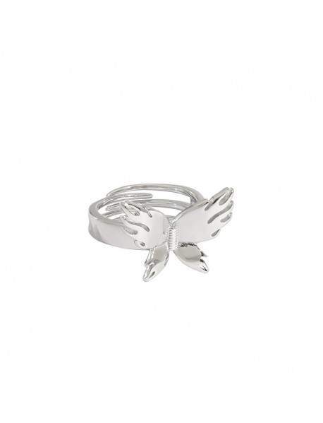 Women Flying Butterfly 925 Sterling Silver Adjustable Ring