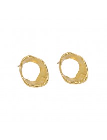 Party Geometry Irregular Circle 925 Sterling Silver Stud Earrings