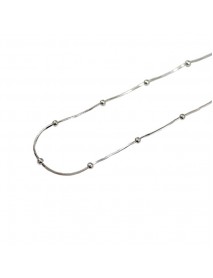 Minimalist Snake Chain Beads 925 Sterling Silver Necklace