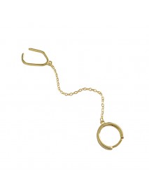 Fashion Double Holes Chain New 925 Sterling Silver Hoop Earring(Single)