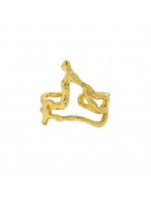 Fashion Irregular Hollow Flame 925 Sterling Silver Adjustable Ring