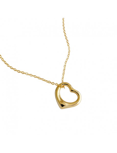 Simple Hollow Heart Girl 925 Sterling Silver Necklace