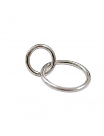Geometry Double Loops 925 Sterling Silver Stud Earrings