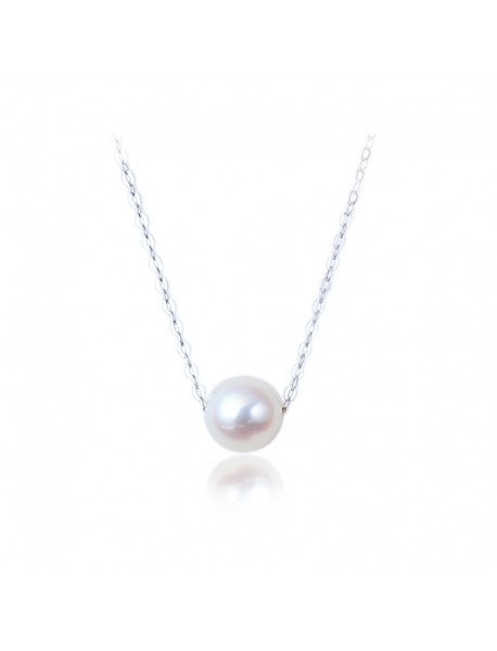 Promise Round Shell Pearl 925 Sterling Silver Necklace