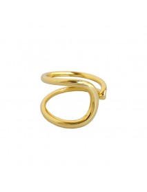 Simple Double Layers Circle 925 Sterling Silver Adjustable Ring
