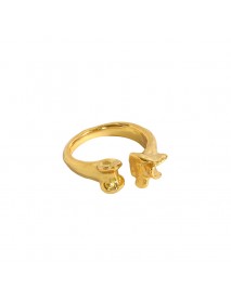 Fashion Bones Irregular 925 Sterling Silver Adjustable Ring
