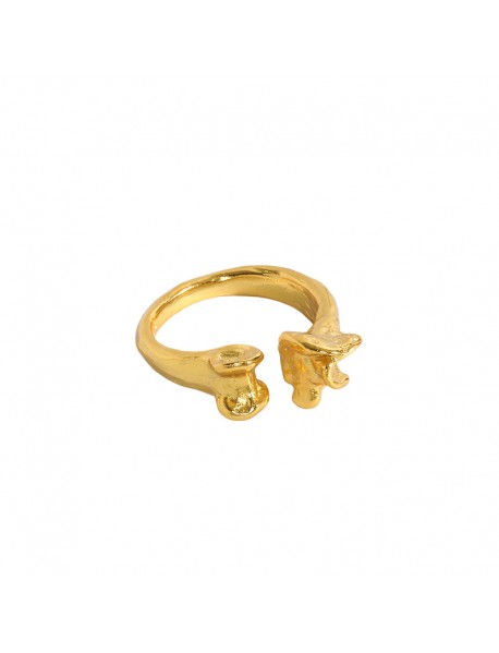 Fashion Bones Irregular 925 Sterling Silver Adjustable Ring