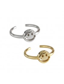Cute Smile Face 925 Sterling Silver Adjustable Ring