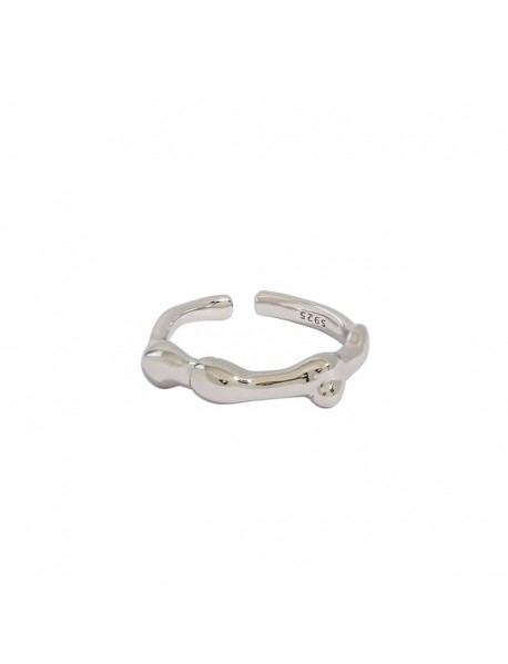 Classic Irregular Water Drop 925 Sterling Silver Adjustable Ring