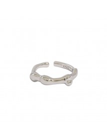 Classic Irregular Water Drop 925 Sterling Silver Adjustable Ring
